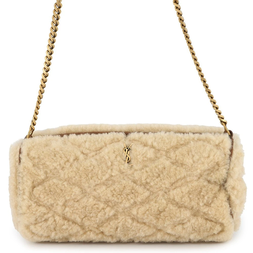 Saint Laurent — SAINT LAURENT PARIS SAD Tube Shoulder Bag Mouton Beige 699703
