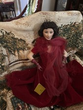 Franklin Mint GONE WITH THE WIND Scarlett Red Scandal Dress doll Porcelain 19