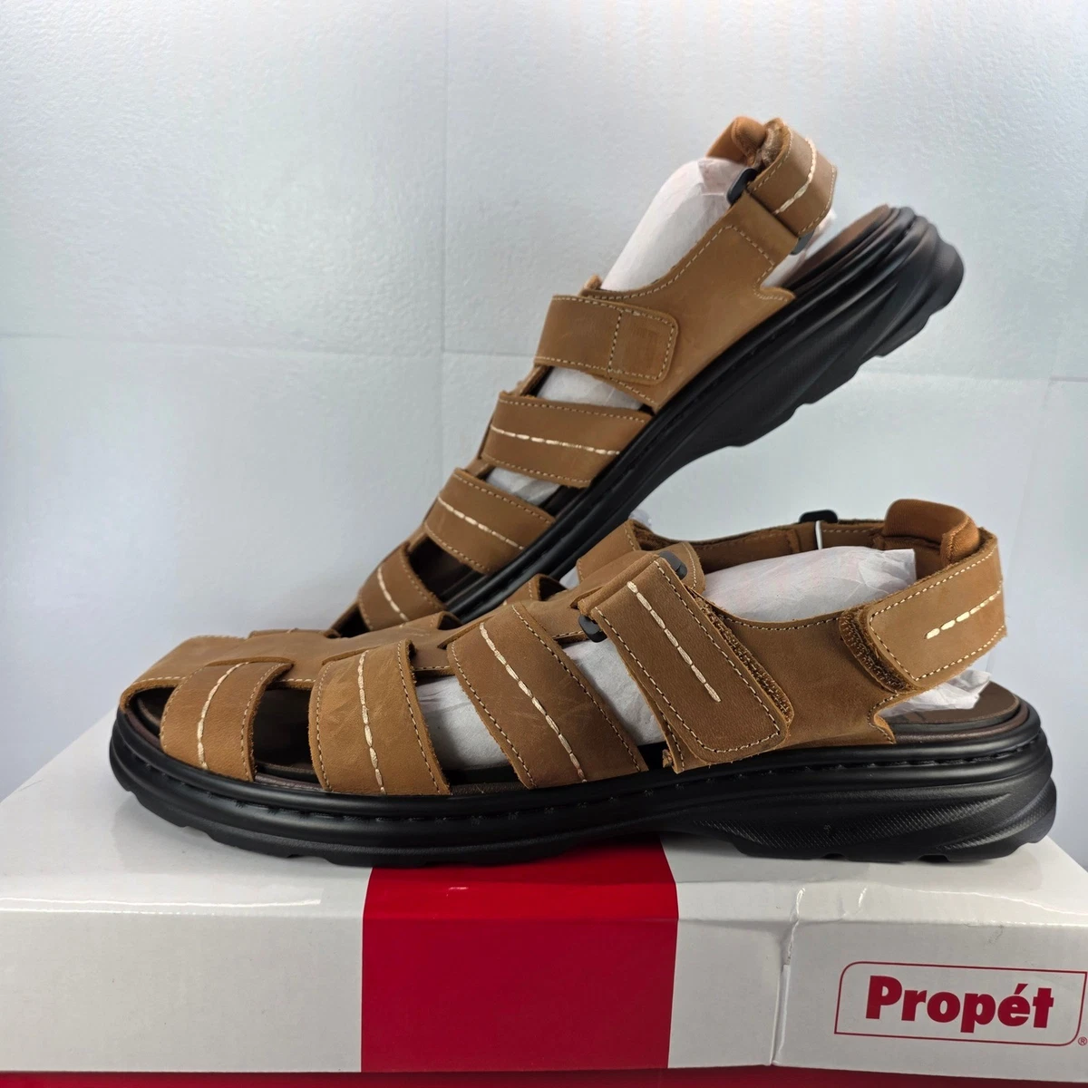 DREW HAMILTON MENS BROWN TRAIL SANDALS SZ 10.5w E Leather Upper Sandals for Men for sale | eBay main image 4
