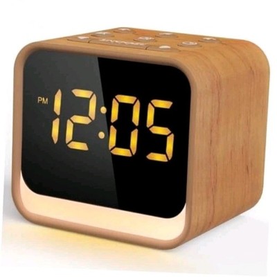  Wooden Sound Machine Alarm Clock for Bedrooms - Gentle Wake-Up with Oak Wood