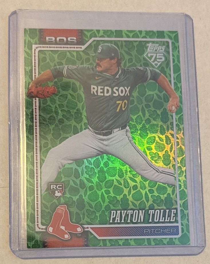 2026 Topps #15 Payton Tolle Holiday Easter Green Rookie Card Red Sox