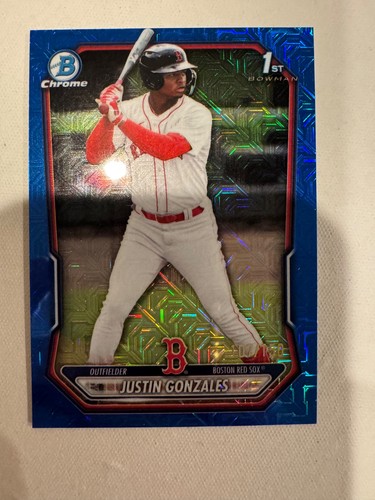 2026 Bowman Chrome Justin Gonzales 1st BLUE MOJO /150 007/150 BCP-141 Red Sox