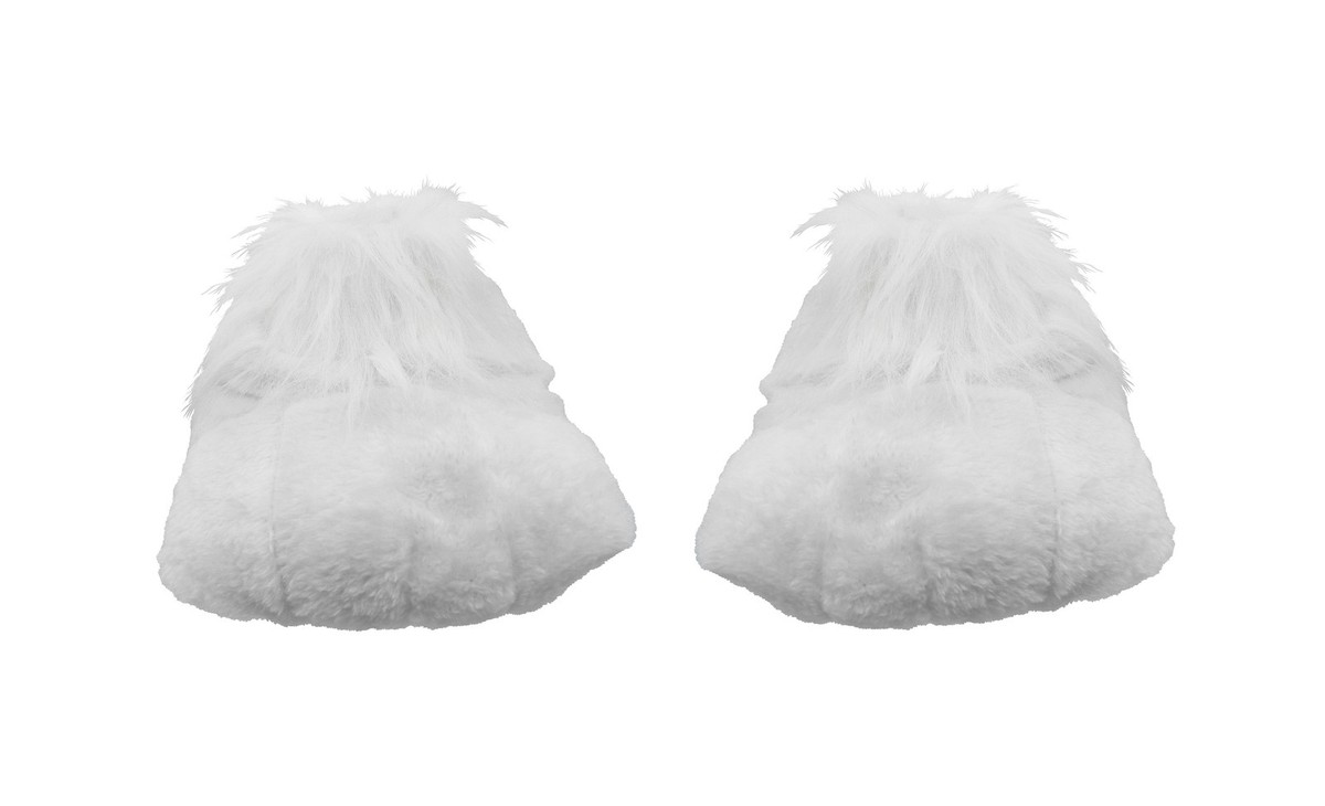Adult Easter Bunny Feet Slippers White Furry Fuzzy Rabbit Foot Costume  Accessory