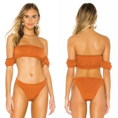 Minkpink Orange Biscotti Off Shoulder Top Size S
