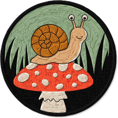 Snail Patch for Clothes Shell Gastropod   Embroidered Iron on Patch for Backpack