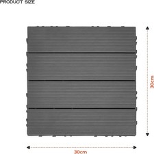 Premium Composite Decking Tiles 30x30cm Grey 6 Pack – Interlocking Grey