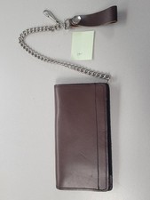 Men leather Motorcycle Trucker Biker Chain Wallet With Inside Zipper