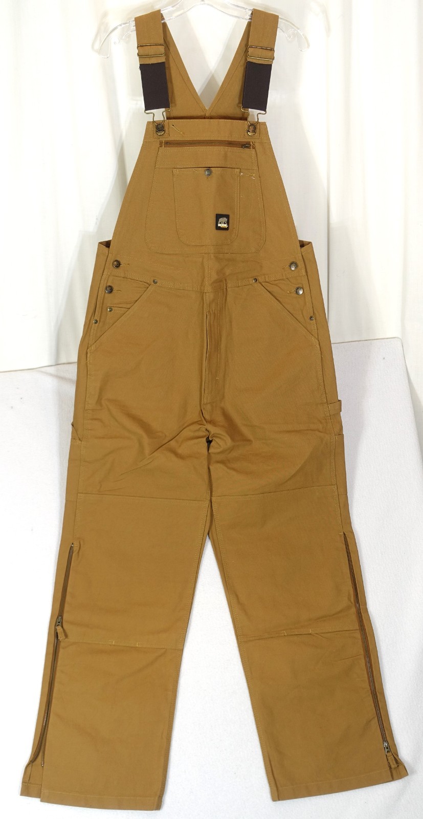 BERNE~NWT~36X32 HEAVY DUTY COTTON CARPENTER BIBS B1067BD SIDE LEG ZIPPERS