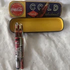 Coca Cola 2 Pens In Tin Case VTG 1996