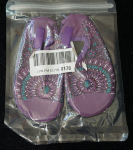 Kids Water Shoes Purple Pattern Slip On Beach Swim Pool Shoes Size 7.5 New