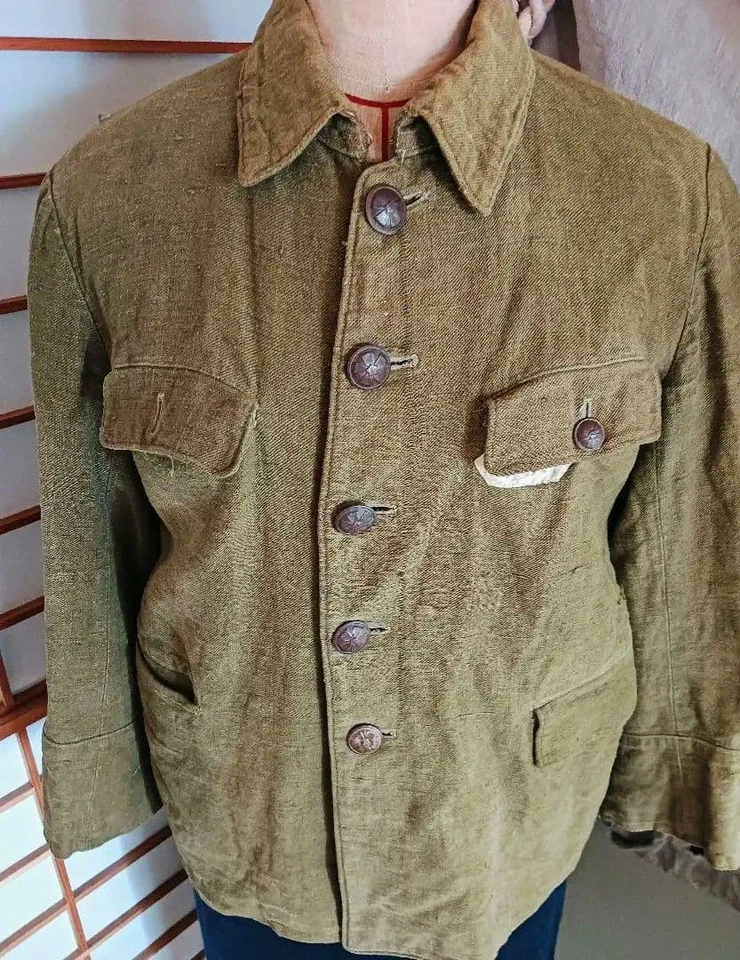 Chaqueta Kokuminfuku Vintage Japón M Índigo Marrón Pátina Lino Look Años 30 Ropa de Trabajo Foto 2 de 4
