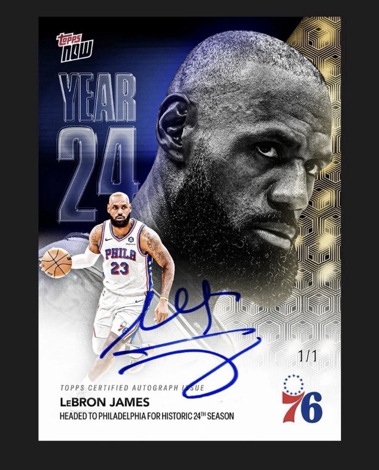 LeBron James-Year 24 76ers 2026-27 NBA ToppsNOW PRESALE Chance At 1/1 Auto *read
