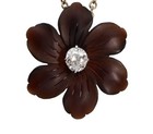 Agate Diamond Platinum Carved Flower Pendant Irene Neuwirth Style Necklace — photo 1