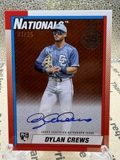 Dylan Crews Rookie Card Auto 1990 Topps Orange 03/25 Topps Update Jersey Match