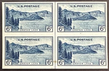 US 1935 Sc# 761 Vertical Line Block of 4 MNG No Hinge Oregon Crater Lake