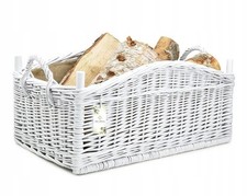 Solid Wooden Firewood Basket for Fireplace 60cm - Wicker Log Holder
