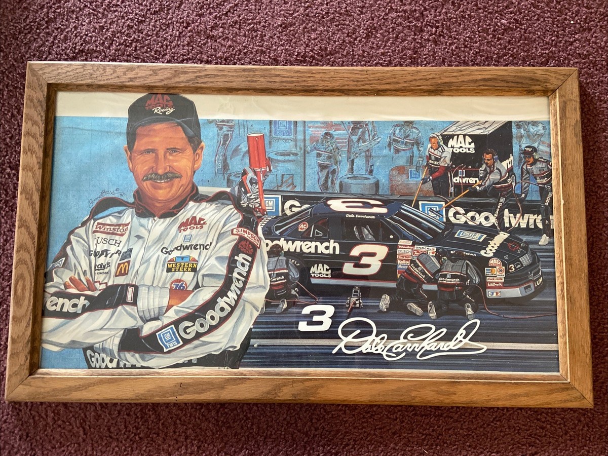 Vintage Framed Dale Earnhardt #3 Goodwrench MAC Tools 1991 Poster