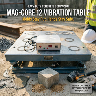 1m×1m Magnetic Concrete Vibrating Table 12 Cores, 300kg Load,  80dB Auto Control