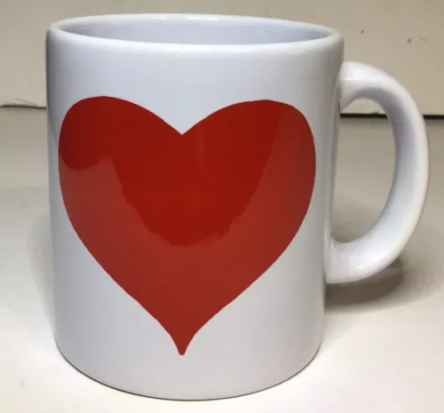 Waechtersbach West Germany Heart Mug Cup White With Red Heart 11 Oz Vtg