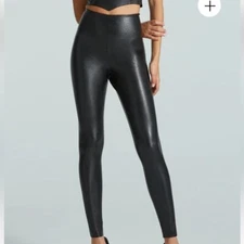 Commando Black Perfect Control Faux Leather Legging 4 WaY Stretch Size Large