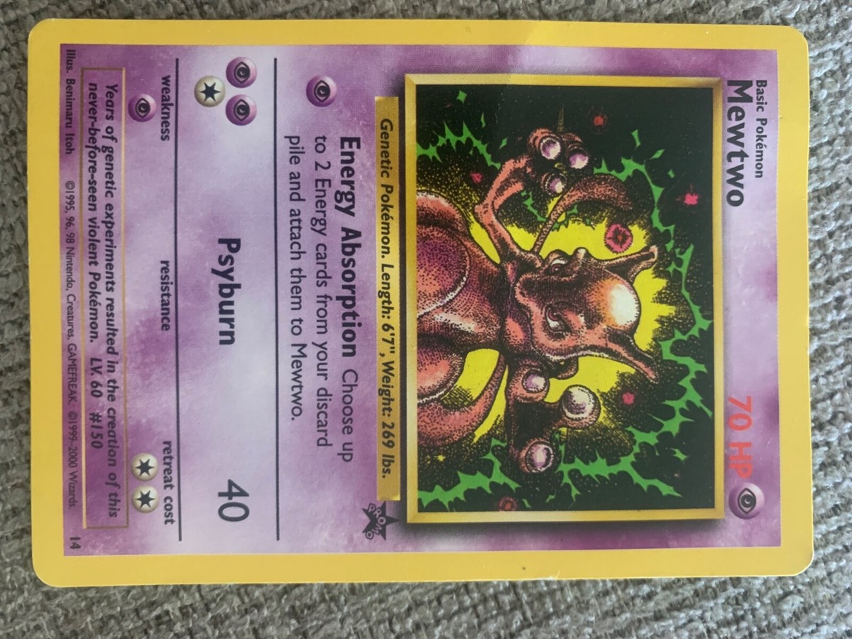 pokemon mewtwo black star promo card 14 Lvl 60 #150 Rare. Good
