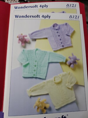 Stylecraft 4ply Knitting Pattern 8121 Baby Sweaters 12-22''