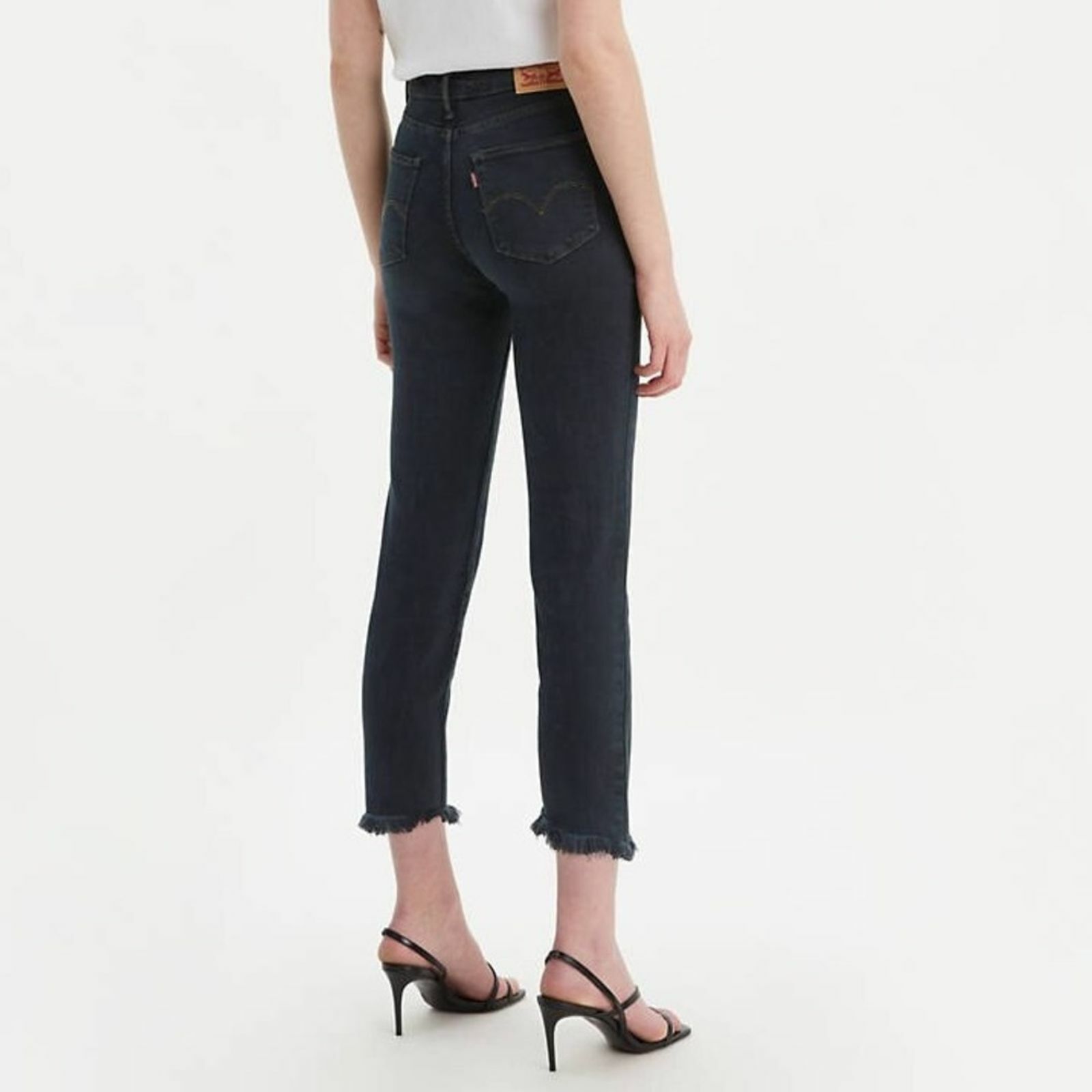 levi's 724 high rise straight crop black