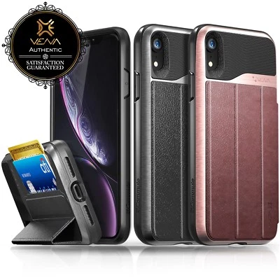 For iPhone XR Vena【vCommute】 Leather Wallet Card Slot Flip Stand Cover Case Pink - Image 1 of 2