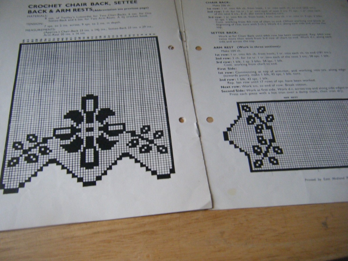 Vintage Pattern Booklet, Crochet in Lyscordet, Doilies, mats, etc