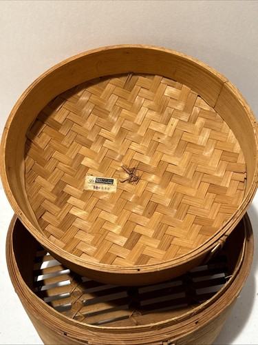 Cesta vaporera asiática de bambú natural 10" x 9” Rosenthal Netter - Imagen 4 de 10
