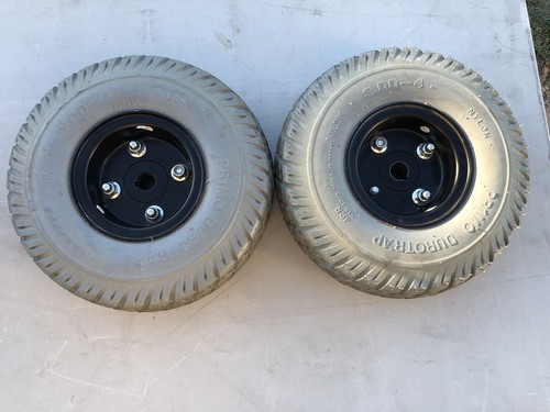 Two 9" Flat-Free Caster Wheels For Quantum Rival Primo Durotrap - 2.80/2.50-4 Black