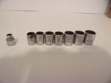 Snap-on Metric Sockets LOT OF 8 Shallow Wall 12 Point 8,13,14,15,16,17,18,19mm