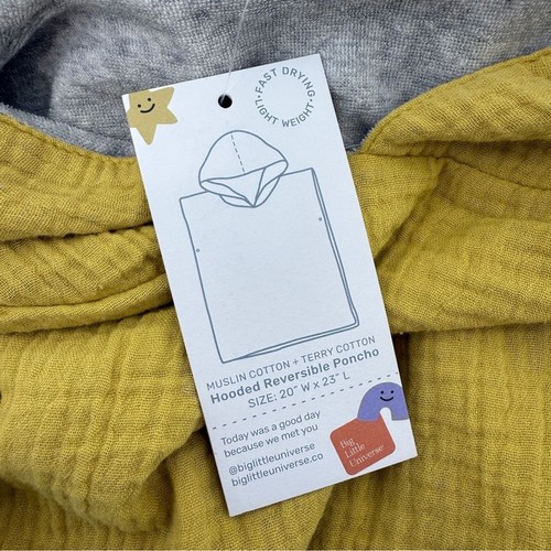 NWT! BIG LITTLE UNIVERSE Reversible Hooded Poncho ONE SIZE 3T-6T - Picture 5 of 8