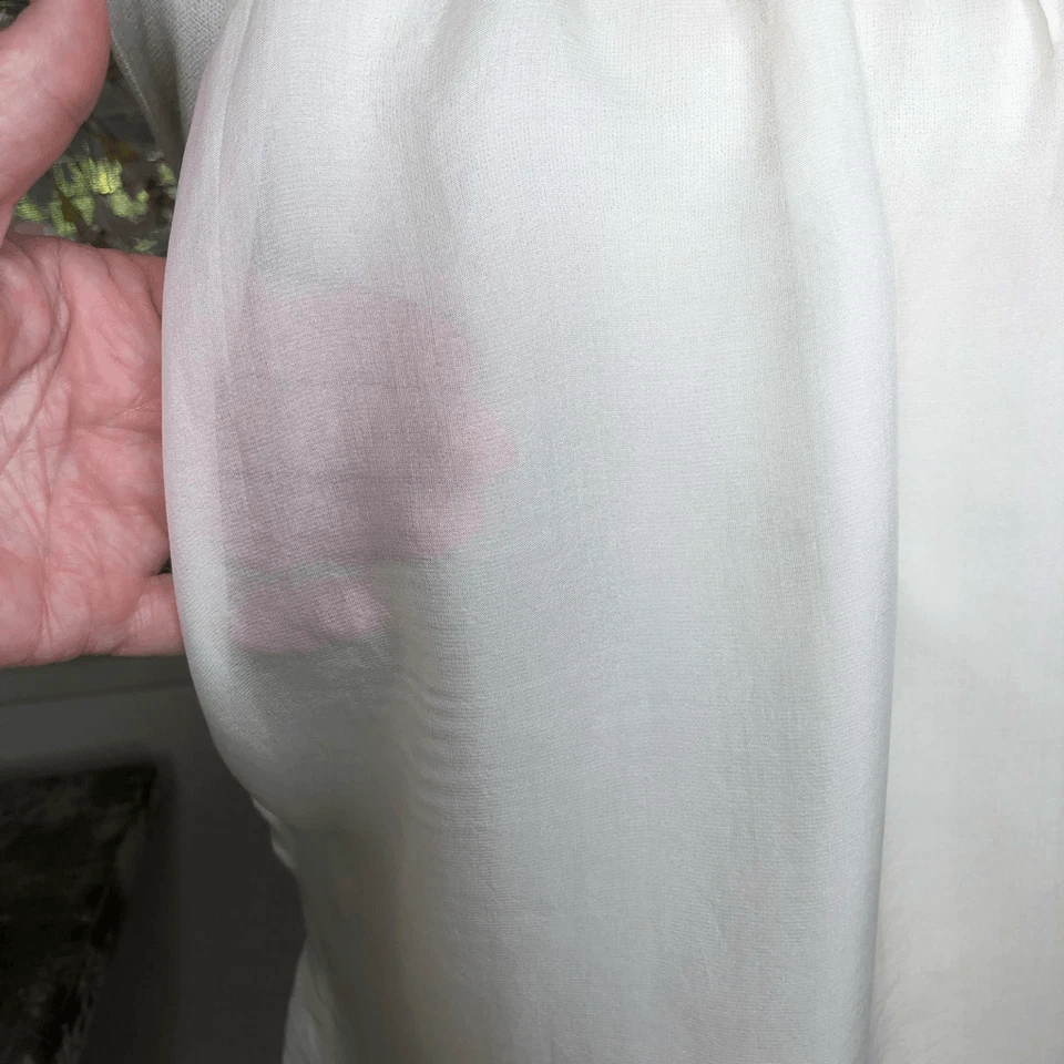 Club Monaco Cream Silk Chiffon Overlay Top - Image 3 of 4