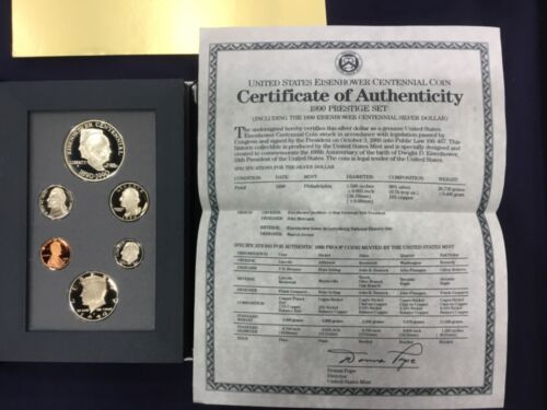 1990 Prestige Set - Eisenhower Centennial Coin U.S. Mint Set COA - Picture 3 of 3