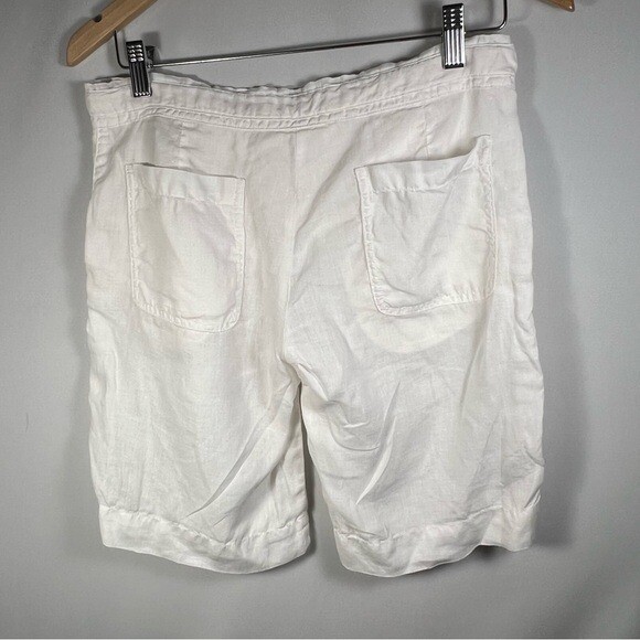 ショートパンツ 120% LINO Woman Short White 32ALBLIW29Q2000G331S00 S0050R Linen High-Waisted Shorts – 120percento Lino USA