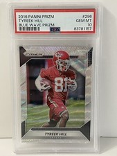 2016 Panini Prizm Tyreek Hill Blue Wave Prizm /149 Card #296 PSA 10!!! LOW POP