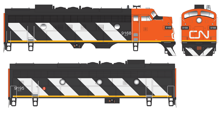 24040 EMD F7A&B - Standard DC Canadian National 9168, 9195 24040 EMD F7A&B - Standard DC Canadian National 9168, 9195