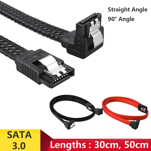 SATA 3 III 3.0 Data Cable Adapter 6Gbps for HDD SSD Angle Hard Drive Lead Clip