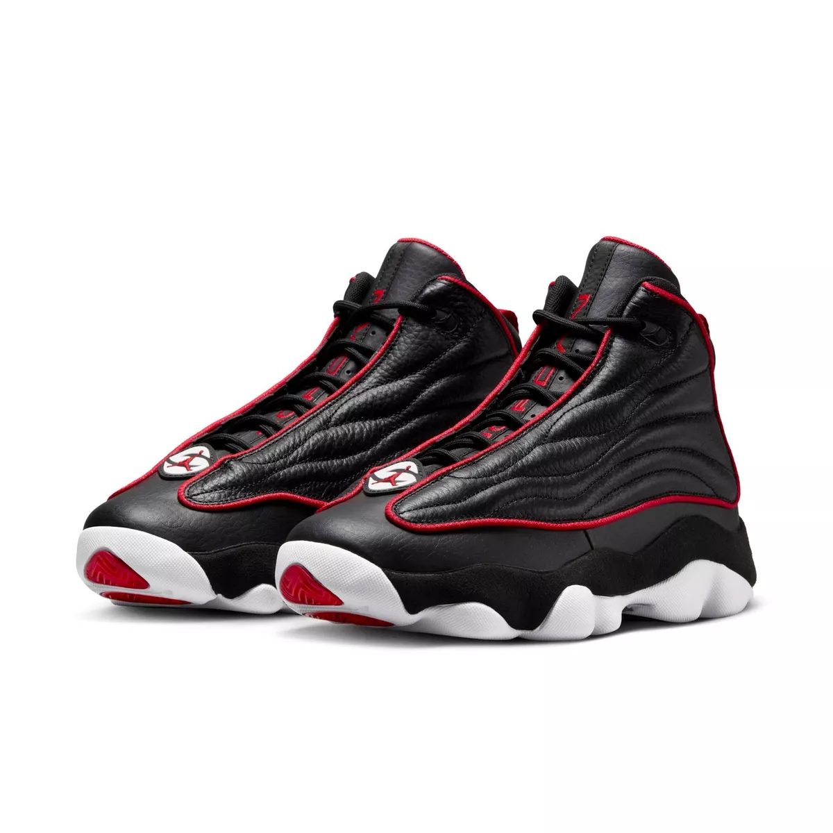 Jordan pro strong black and best sale red