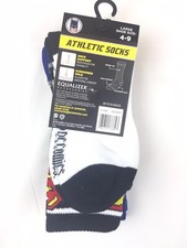 Justice League Boy  s Athletic Crew Socks Batman  Superman 2 Pair Shoe Size 4-9