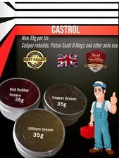 Castrol Red Rubber Grease Lithium Copper Set Brake Caliper Piston Seals O Rings