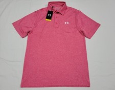 Under Armour Mens The Play Off HeatGear Polo 2.0 Shirt 1351131-652 -Crimson