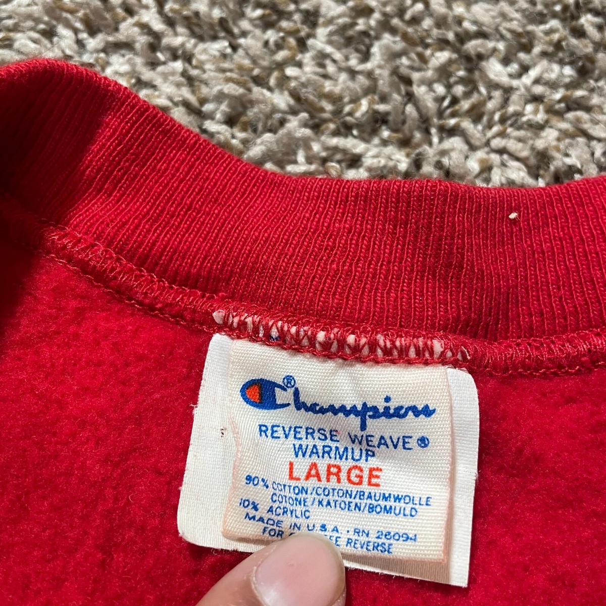 Vintage Champion Reverse Weave Sweatshirt Size L Red 80's Vintage Champion Reverse Weave Sweatshirt Size L Red 80's