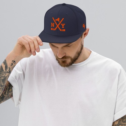 New York Hockey Sticks Retro NY Islander Snapback Hat Baseball Cap - Picture 2 of 9