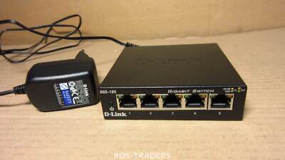 D-Link DGS-105  Desktop Switch  5x Port Gigabit Unmanaged Metal - INCL PSU