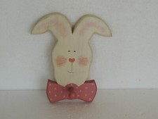 Vintage KIMFOLKS WOOD Bunnie Clothes Hanger Nursery Decor 10 X 9 INCH HAND MADE