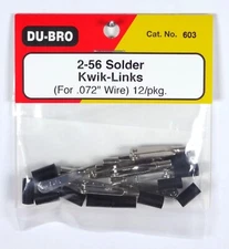 DU-BRO 2-56 SOLDER KWIK-LINKS FOR .072 WIRE ( PACKAGE OF 12 )( CAT. # 603 )