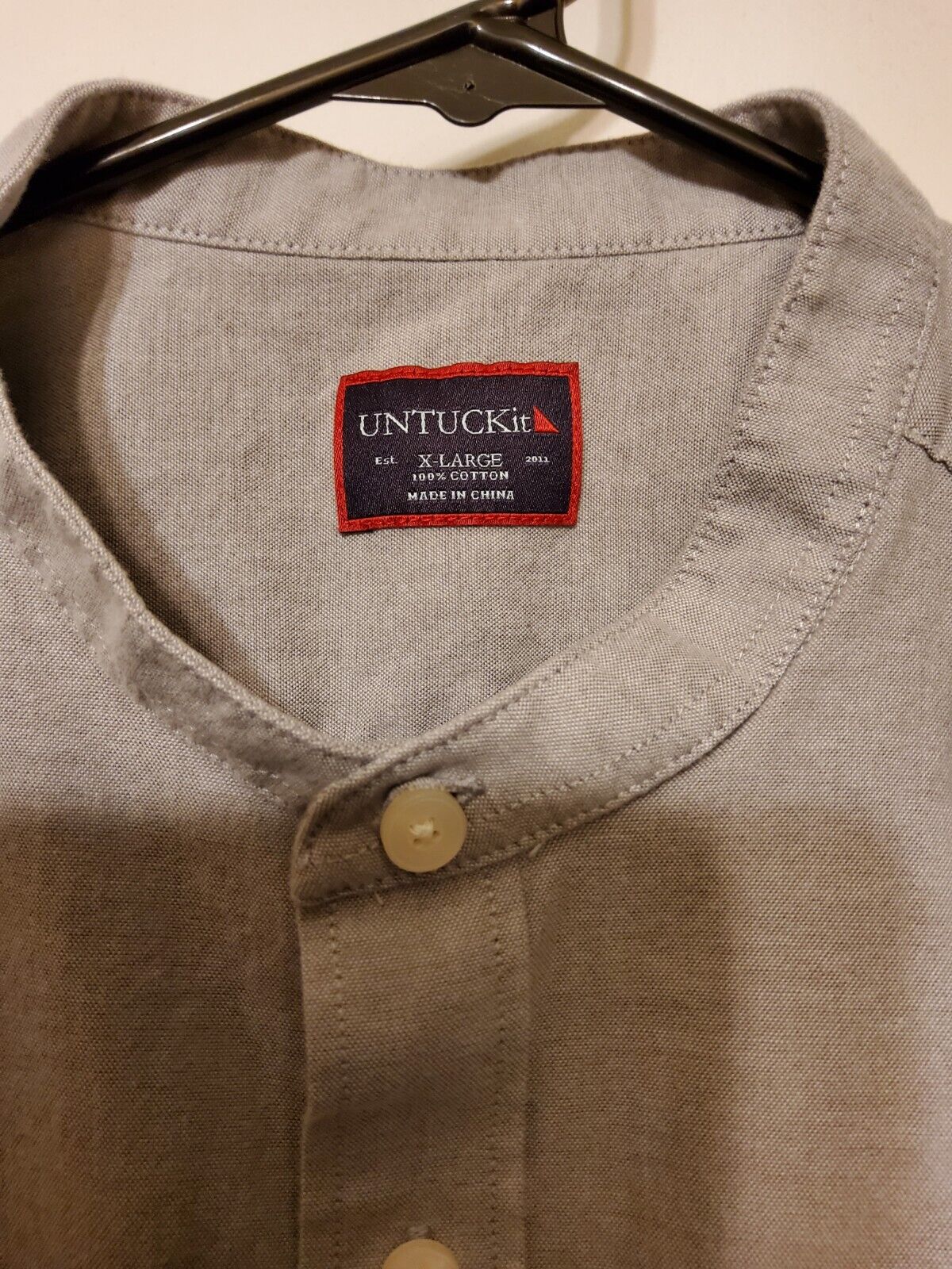 EUC! Mens UNTUCKit Light Gray 100% Cotton Button Long Sleeve Shirt SZ XL