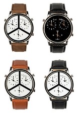 Frank Phillipe da Uomo Tre Fuso Orario Pelle Cinturino Analogico Watch, Japanese